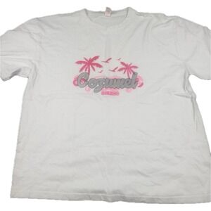 Euro Cotton Mens Cozumel‎ Mexico Souvenir T-Shirt XL White Palm Tree Graphic Tee